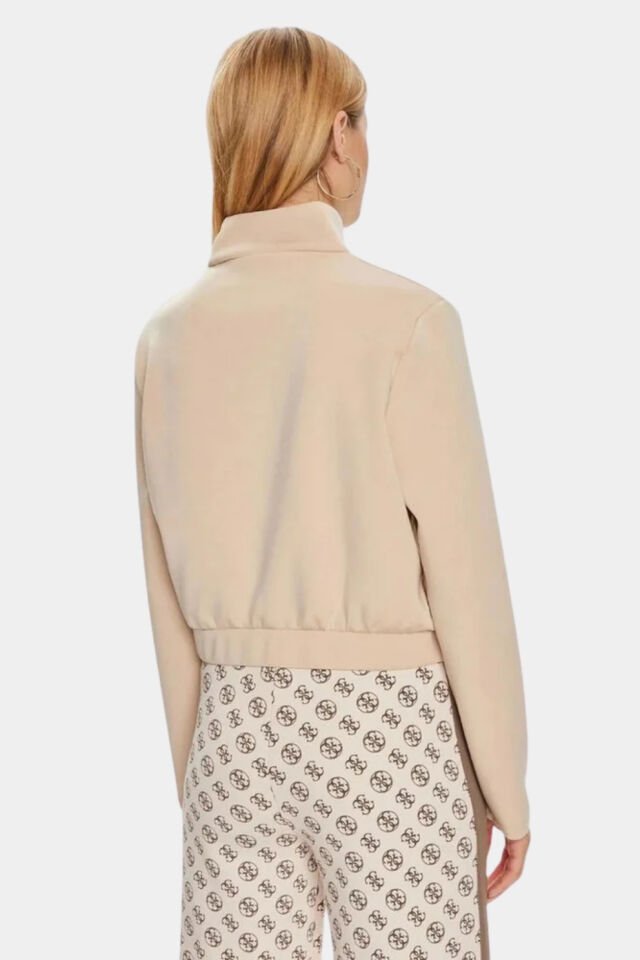 Guess Yüksek Yakalı Sweatshirt Bej