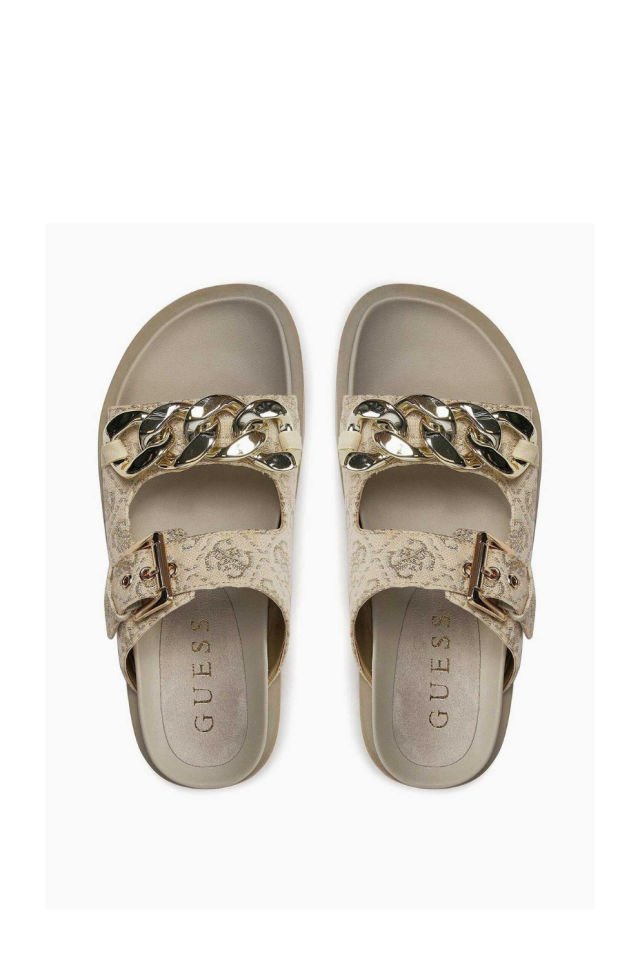 Guess Fatema Çift Bantlı Sandalet Gold