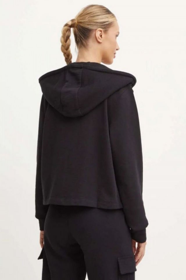 Guess Kadın Spor Kapüşonlu Sweatshirt Ceket Siyah