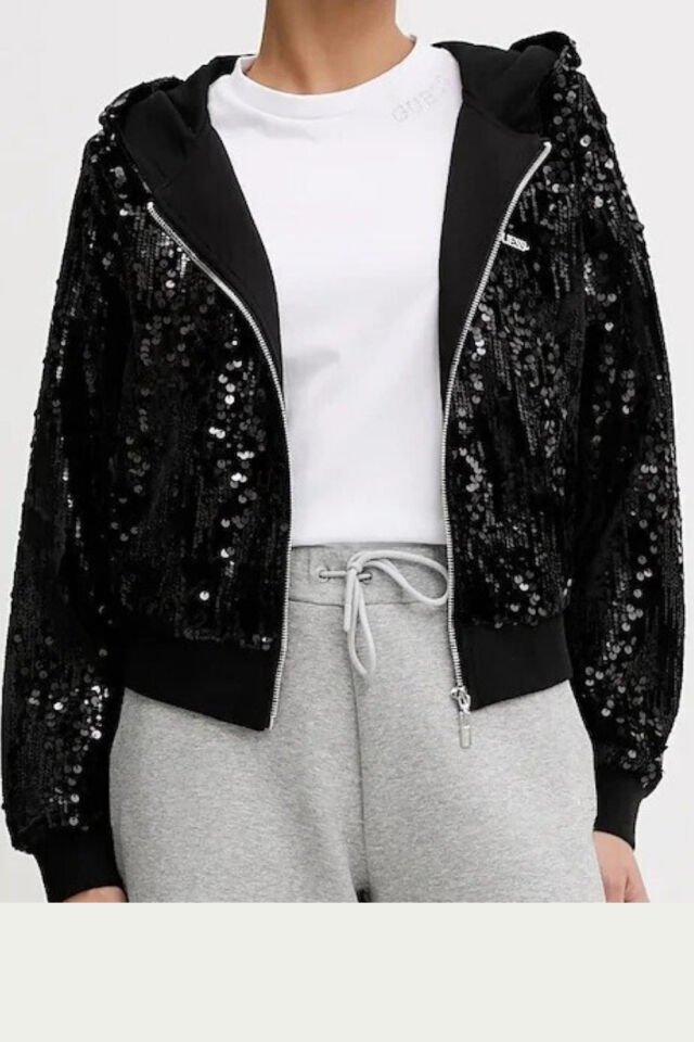Guess Payet İşlemeli Sweatshirt Siyah