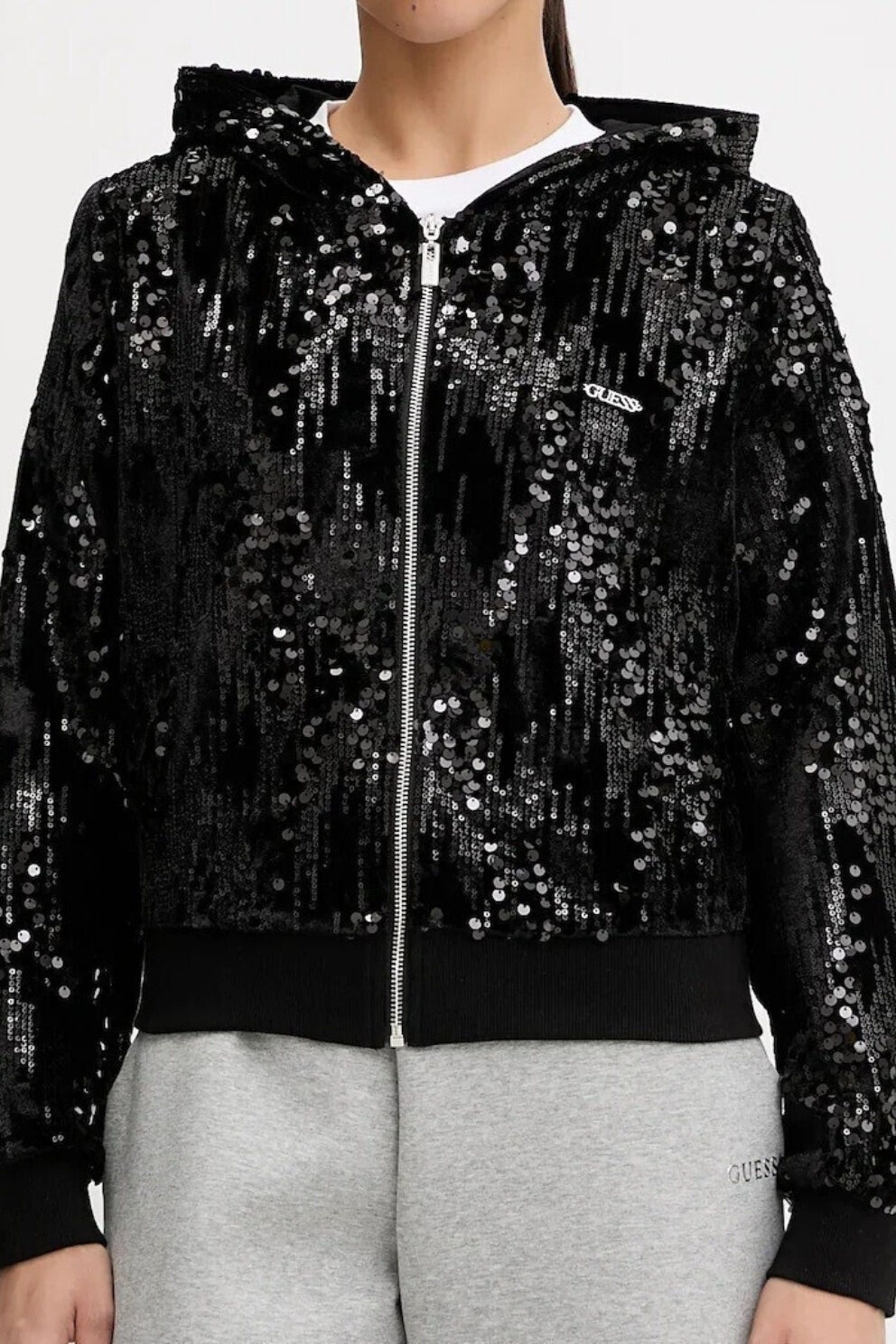 Guess Payet İşlemeli Sweatshirt Siyah