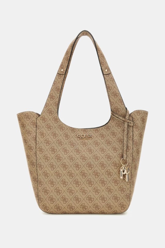 Guess Calista Portföy Çantalı Shopper Çanta Açık Kahverengi