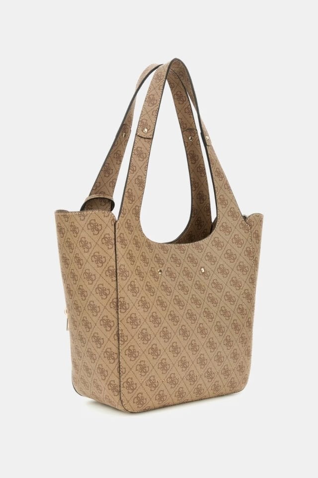 Guess Calista Portföy Çantalı Shopper Çanta Açık Kahverengi