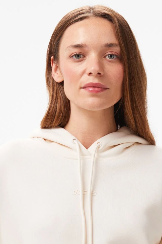 Guess Carla Hooded Punto Milano Sweatshirt Krem