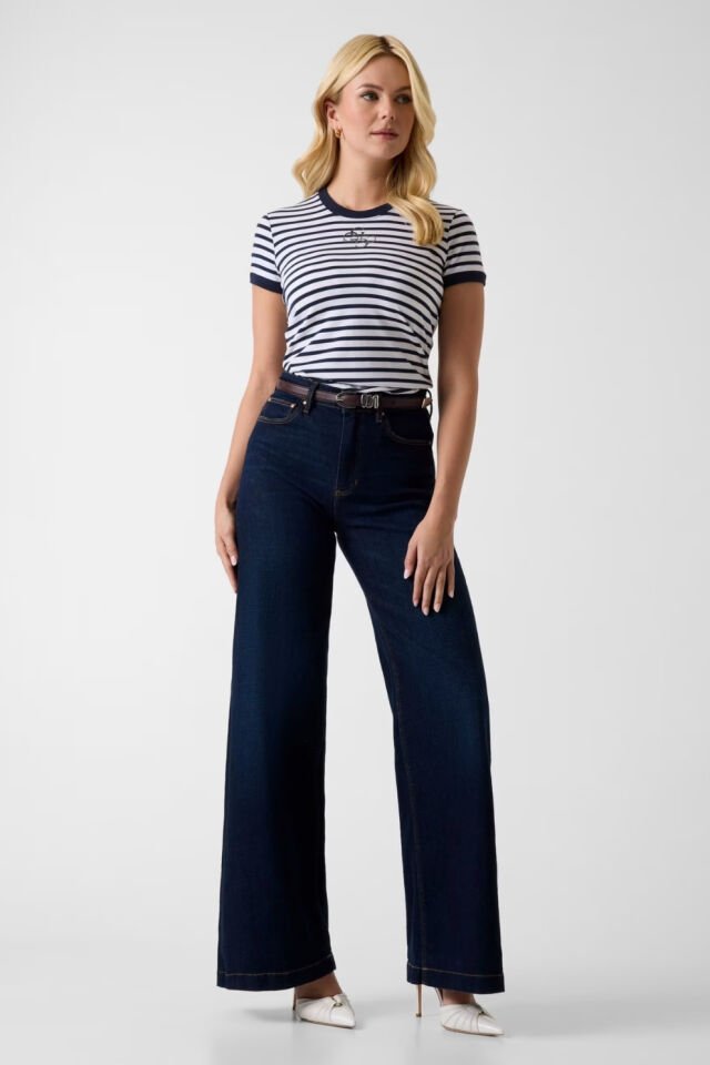 Guess Çizgili Tişört Beyaz