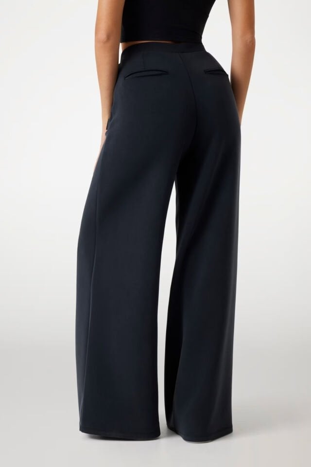 Guess Normal Bel Wide Leg Pantolon Siyah