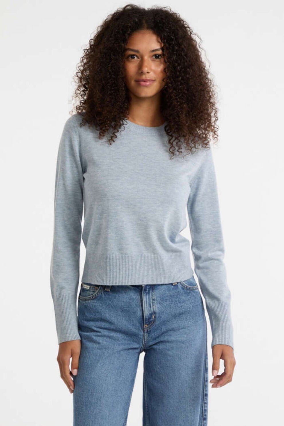 Guess Jeans Normal Kesim Kazak Açık Mavi