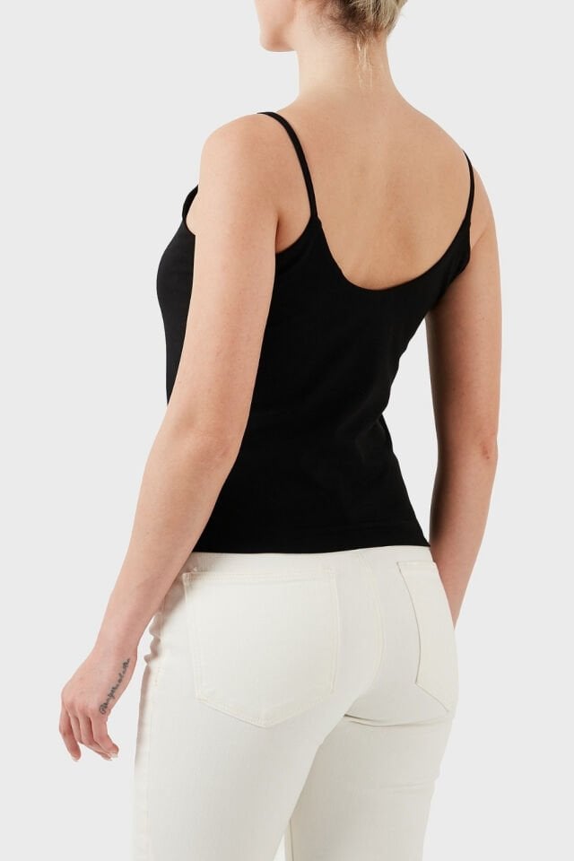 Guess Logo ve Yapay Elmaslı Atlet Siyah