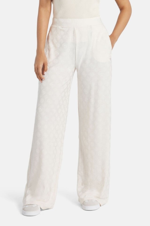 Guess Monica Uzun Pantolon Beyaz