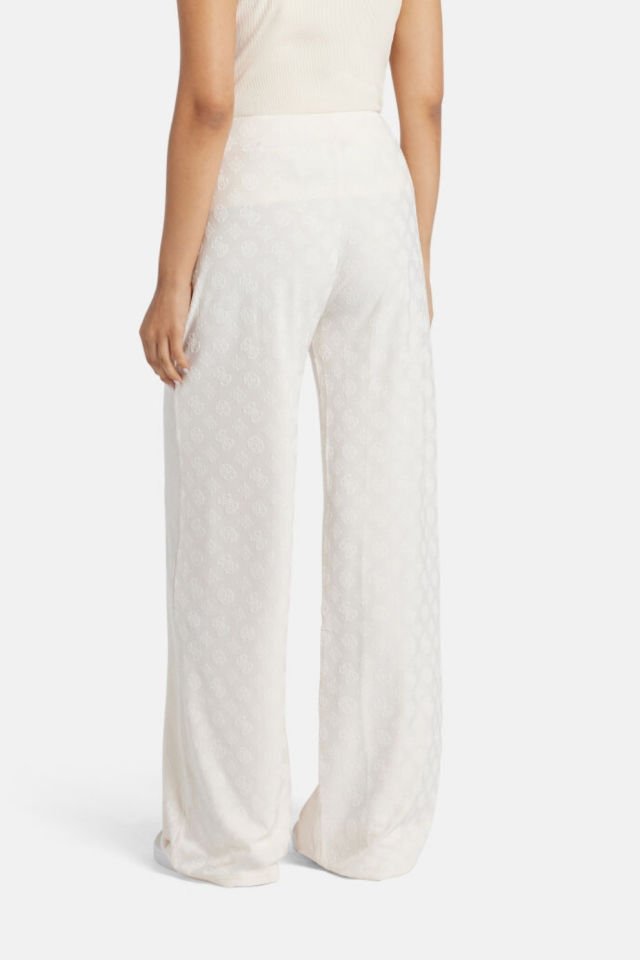 Guess Monica Uzun Pantolon Beyaz