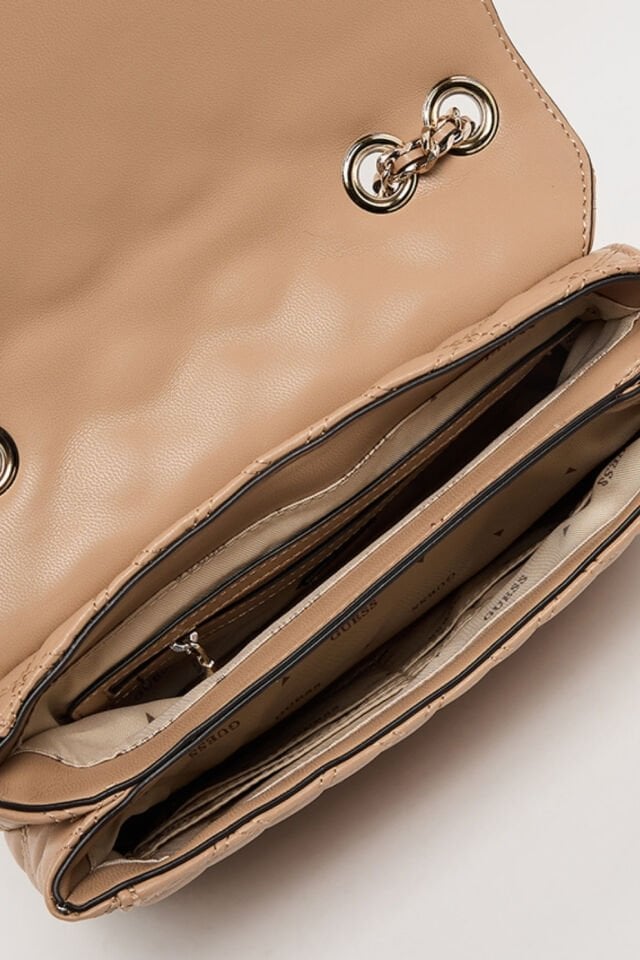 Guess Giully Kapitoneli Çapraz Çanta Bej