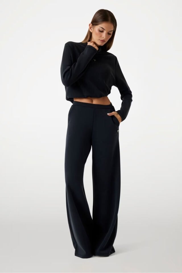 Guess Yüksek Yaka Sweatshirt Siyah