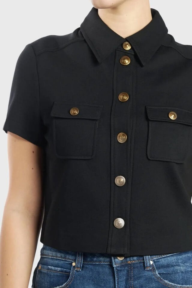 Guess Crop Üst Siyah