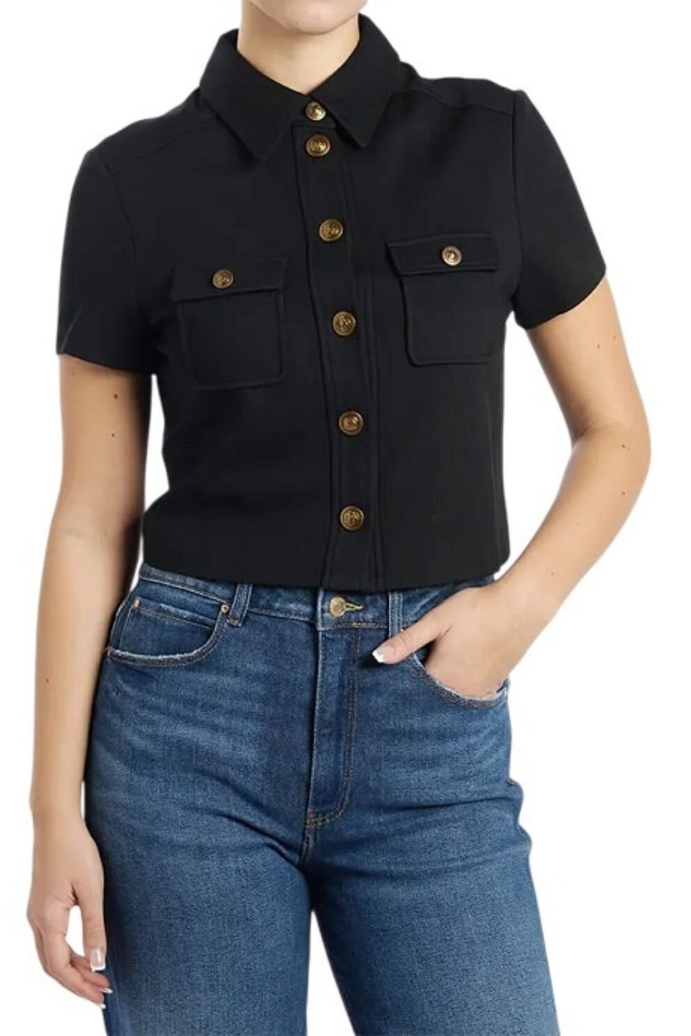 Guess Crop Üst Siyah