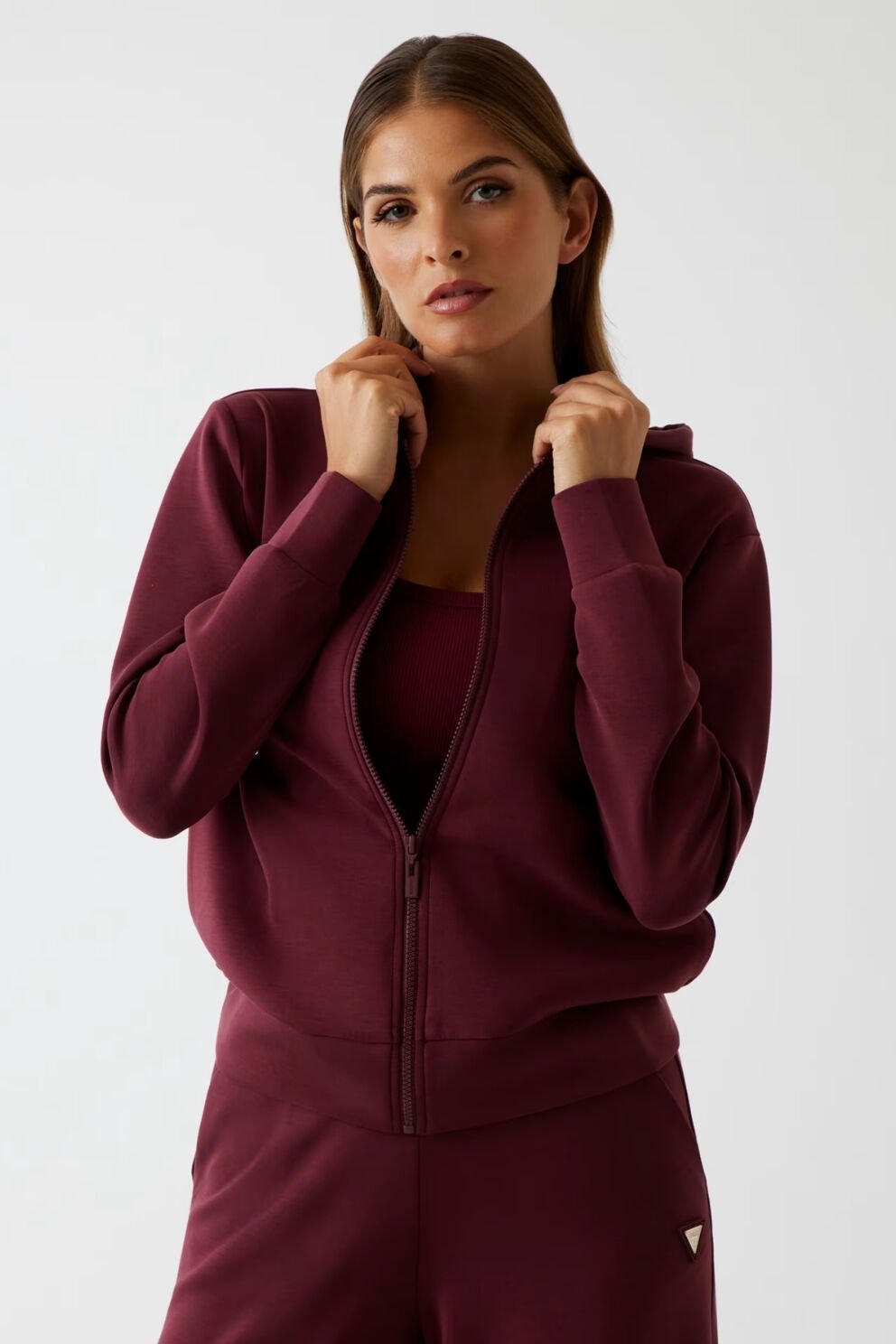 Guess Scuba Kapüşonlu Sweatshirt Bordo