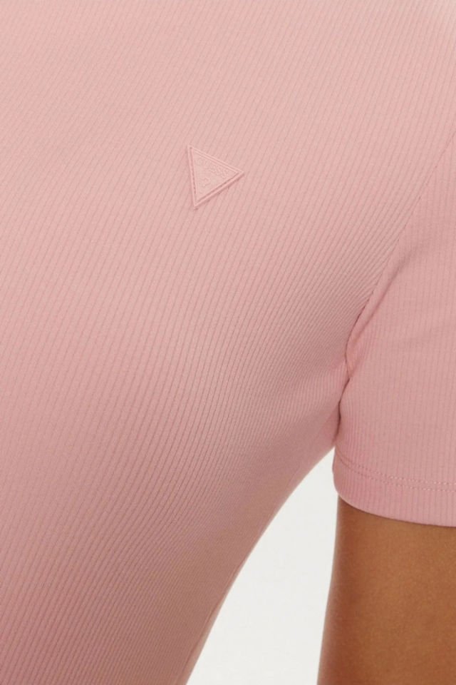 Guess Kadın Pembe Logolu T-Shirt