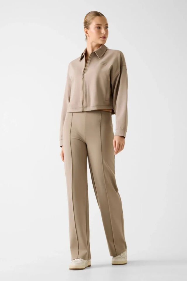 Guess Lia Düz Paça Kadın Eşofman Altı Bej