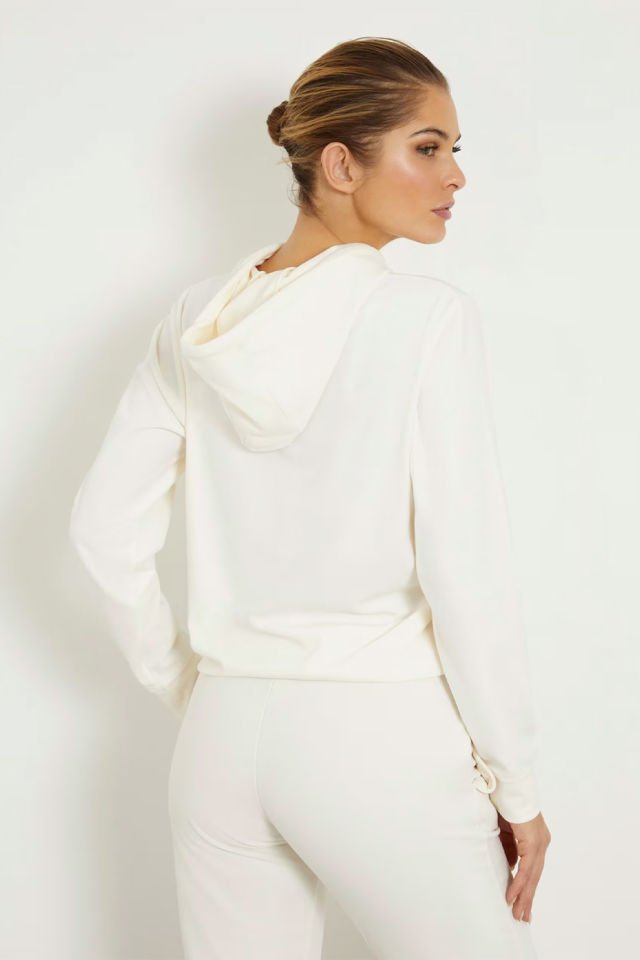 Guess Önde Taşlı Logolu Sweatshirt Beyaz