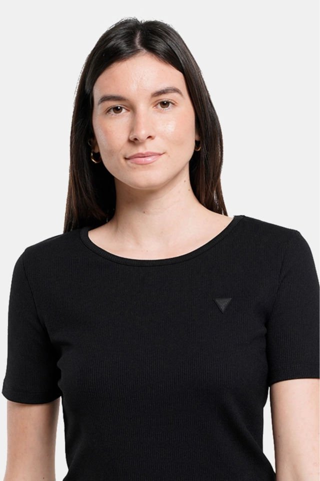 Guess Kadın Logolu T-Shirt Siyah