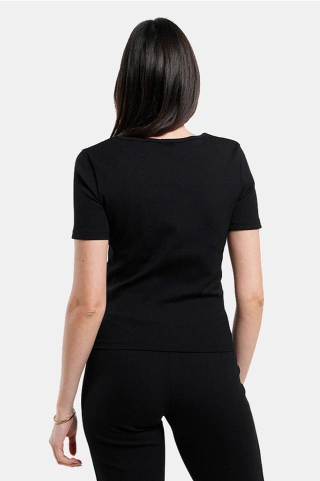 Guess Kadın Logolu T-Shirt Siyah
