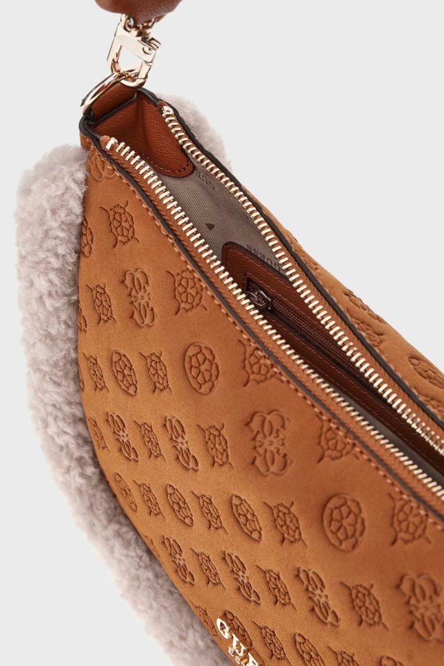 Guess Davika Hobo Kabartmalı Omuz Çantası Taba