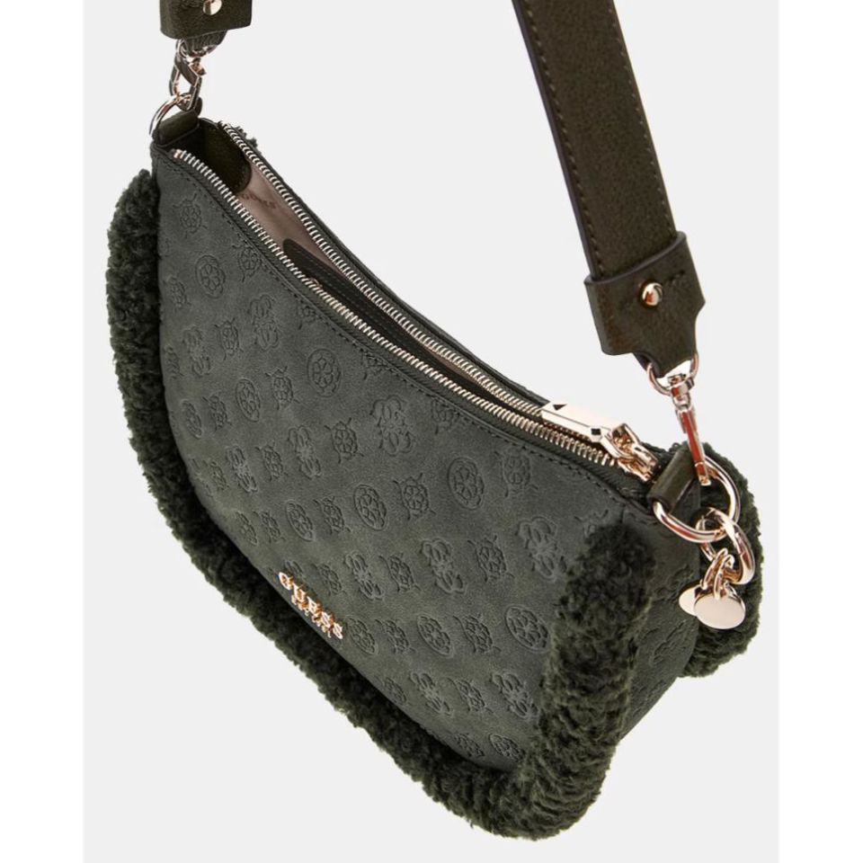 Guess Davika Hobo Kabartmalı Multicolor Omuz Çantası Yeşil