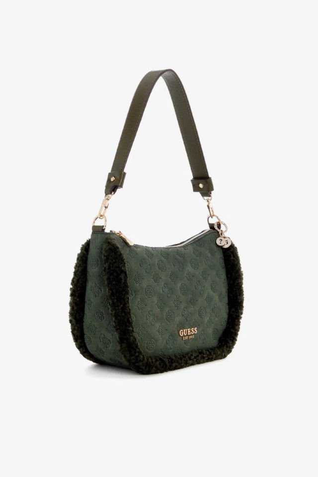 Guess Davika Hobo Kabartmalı Multicolor Omuz Çantası Yeşil