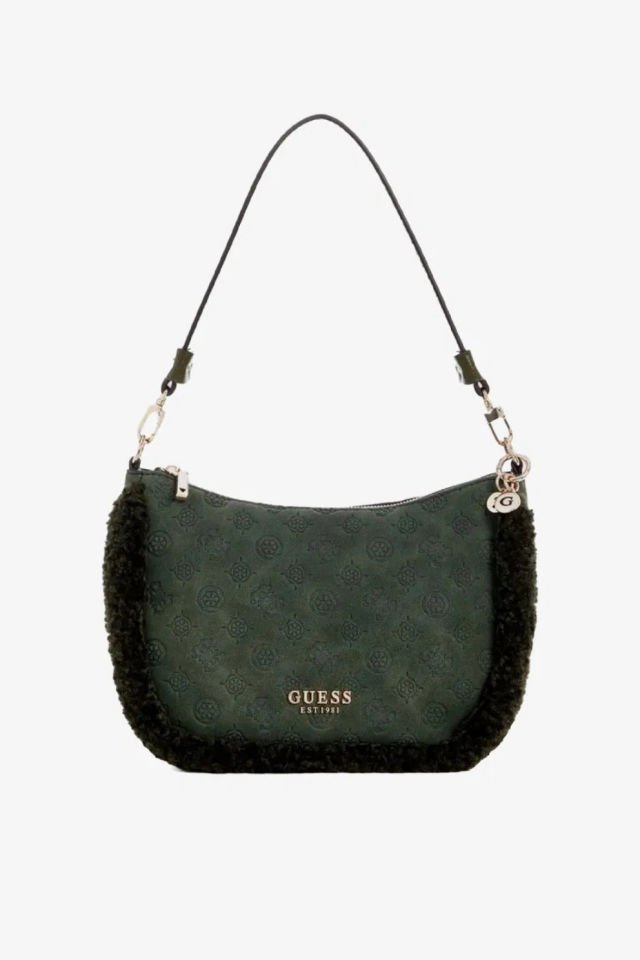 Guess Davika Hobo Kabartmalı Multicolor Omuz Çantası Yeşil