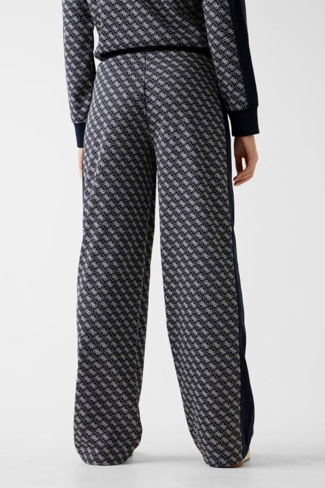 Guess Logo Geniş Paça Pantolon Mavi