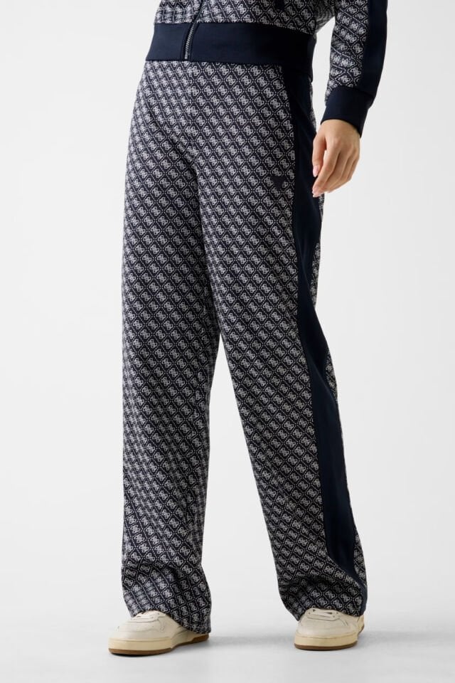 Guess Logo Geniş Paça Pantolon Mavi