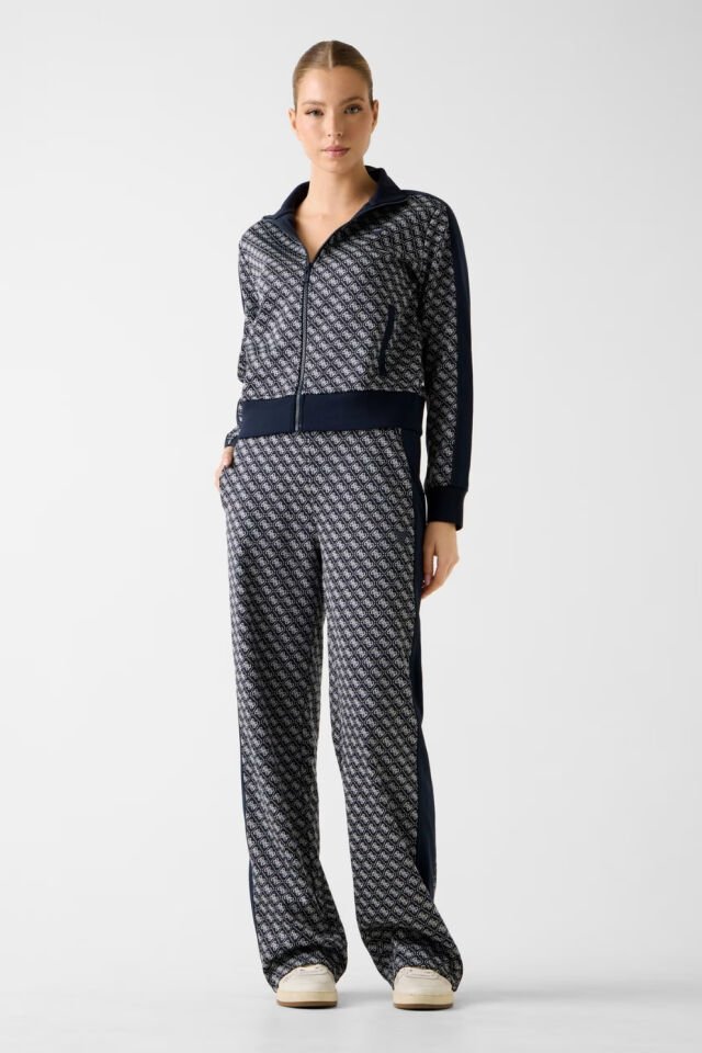 Guess Logo Geniş Paça Pantolon Mavi