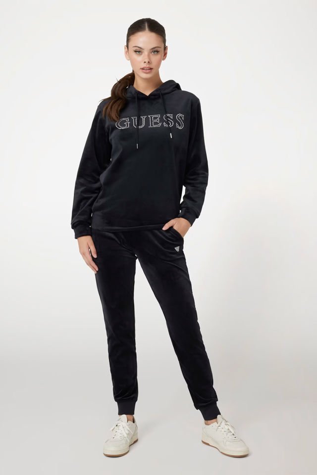 Guess Önde Taşlı Logolu Sweatshirt Siyah