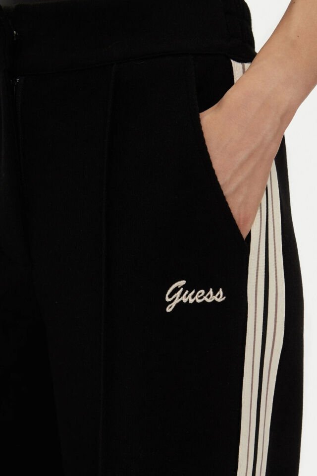 Guess Koşu Pantolonu Siyah Geniş Paça