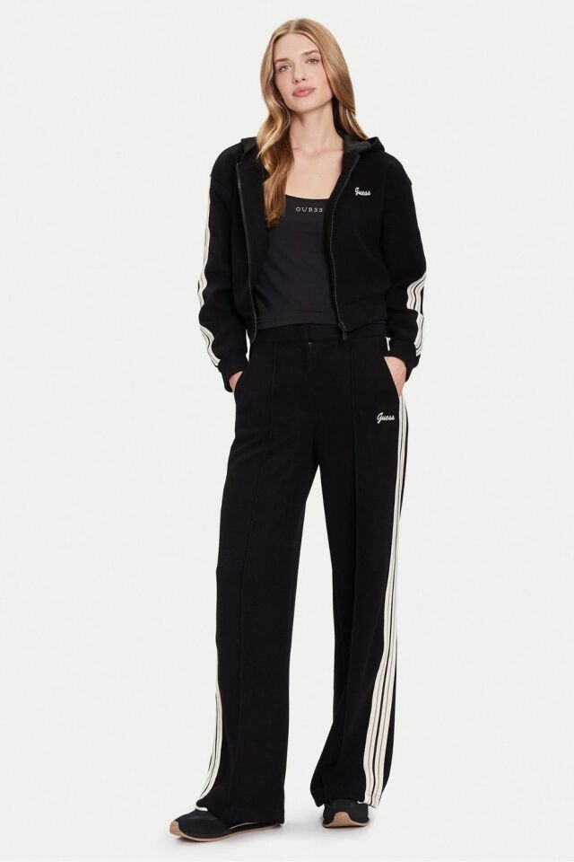 Guess Koşu Pantolonu Siyah Geniş Paça