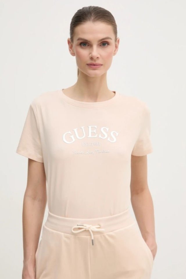 Guess Kadın Tişört Margot Ss Tişört Bej