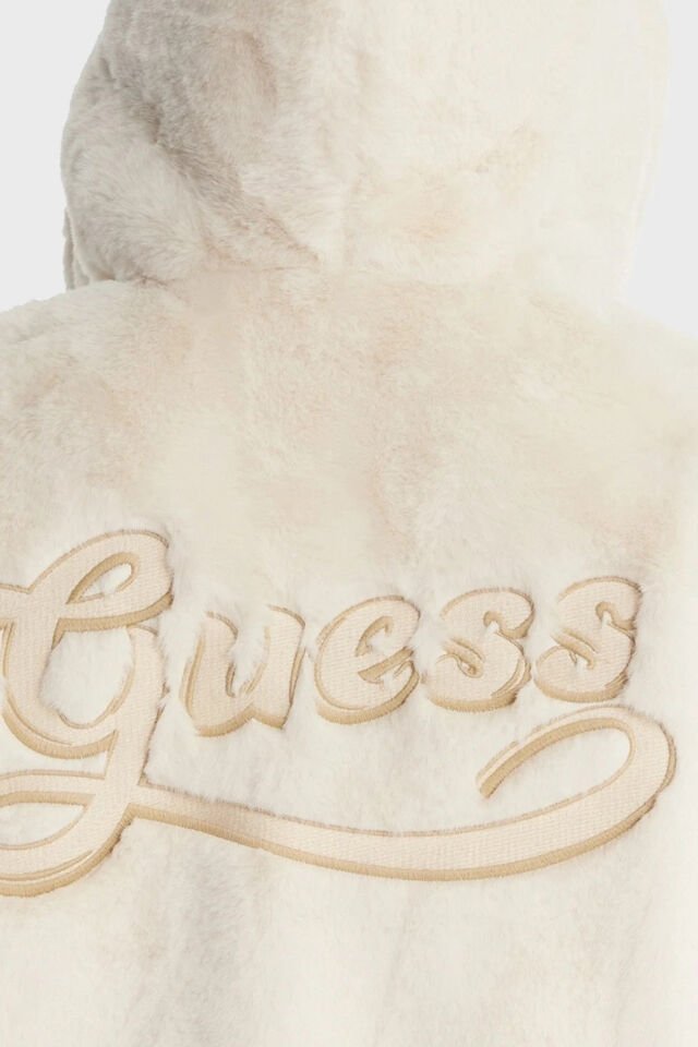 Guess Lucrezia Regular Fit Kapüşonlu Yaka Sırtta Logo Detaylı Bayan Mont
