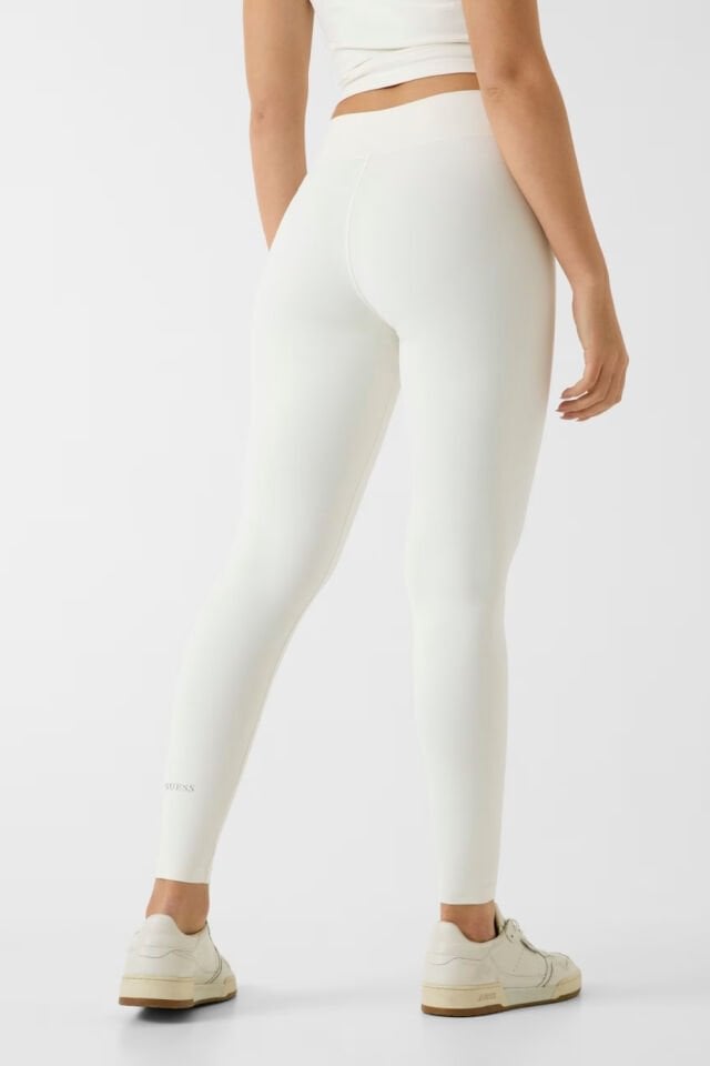 Guess Baskılı Logolu Tayt Beyaz