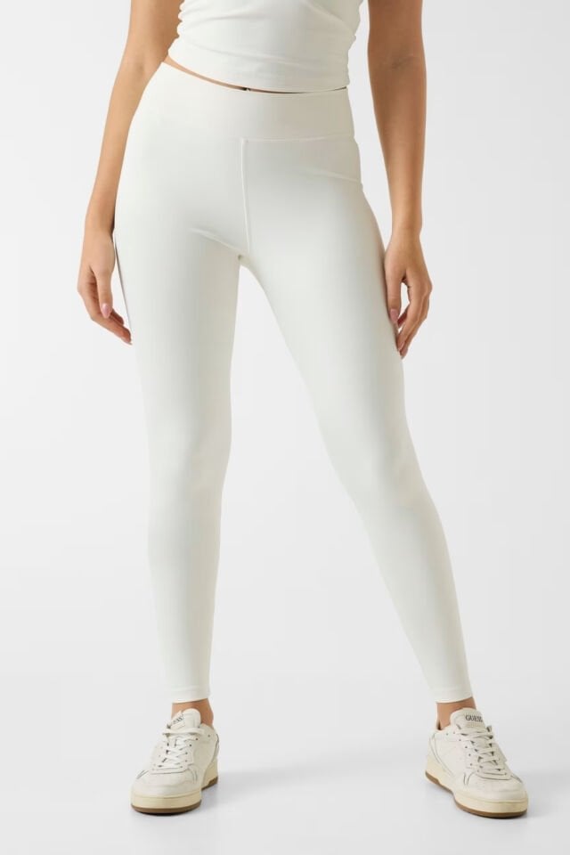 Guess Baskılı Logolu Tayt Beyaz