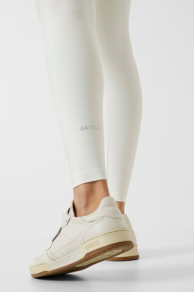 Guess Baskılı Logolu Tayt Beyaz