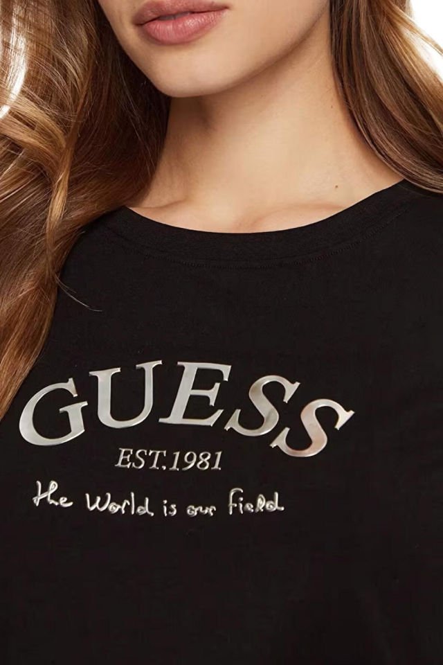 Guess Kadın Tişört Margot Ss Tişört Siyah