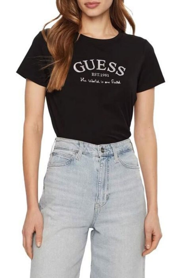 Guess Kadın Tişört Margot Ss Tişört Siyah