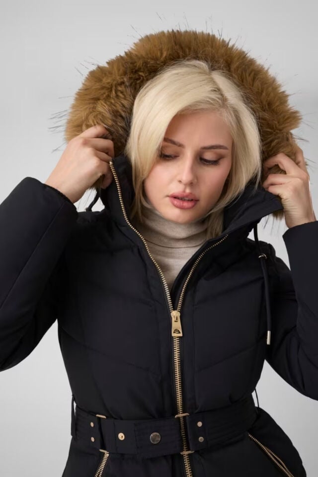 Guess Kısa Kemerli Şişme Ceket Siyah