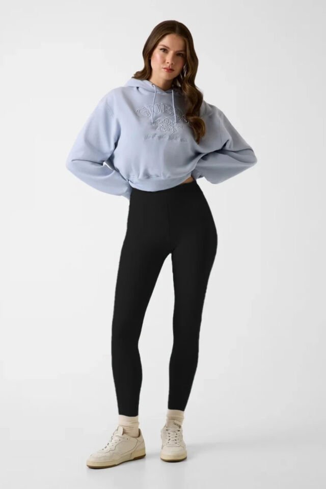 Guess Baskılı Logolu Tayt Siyah