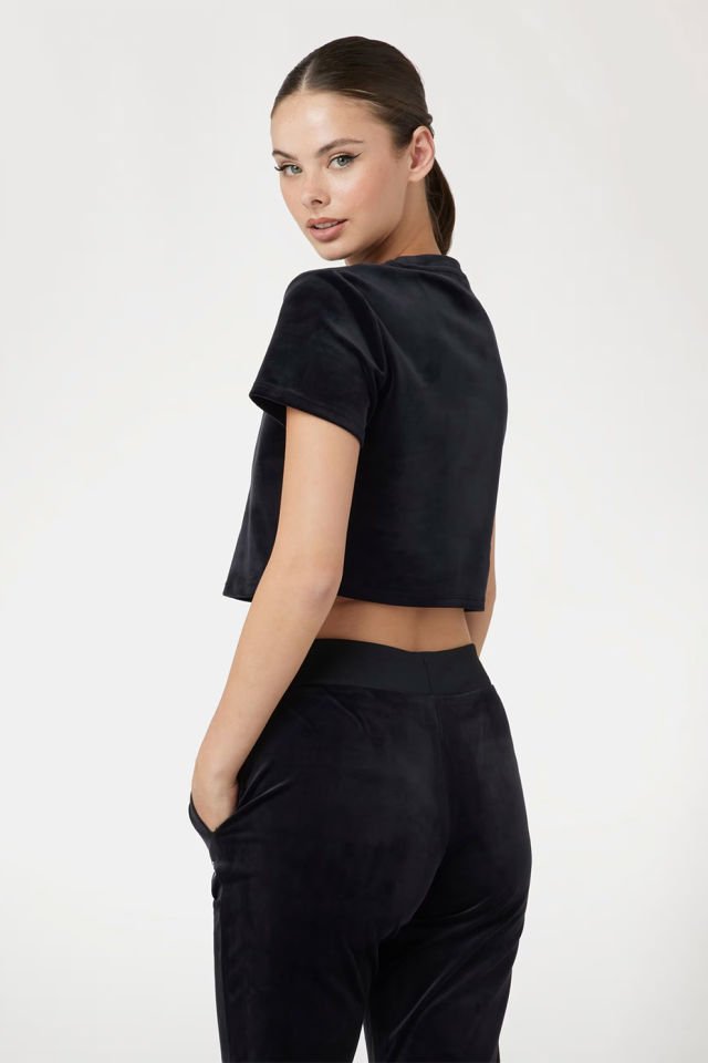 Guess Önü Taşlı Logolu Tişört Siyah