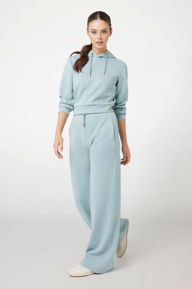 Guess Peony Logolu Straight Pantolon Açık Mavi