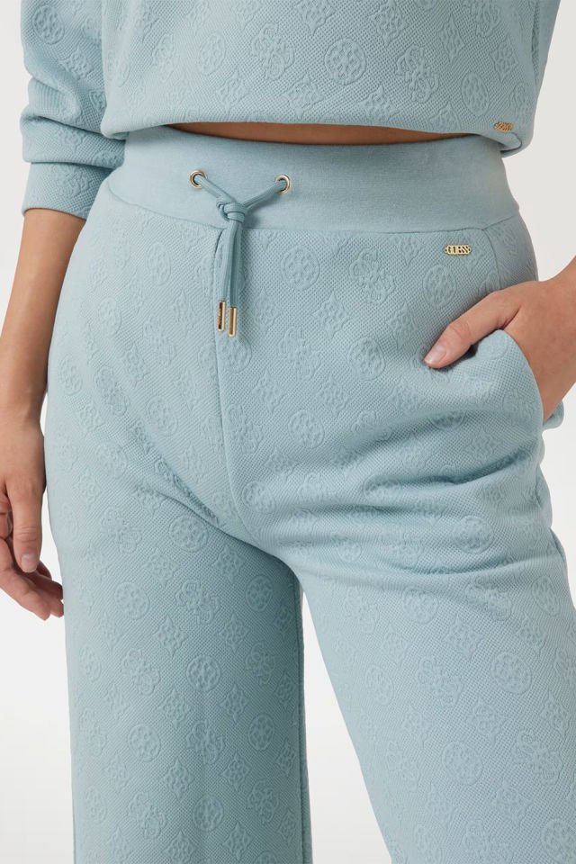 Guess Peony Logolu Straight Pantolon Açık Mavi
