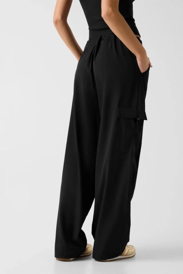 Guess Geniş Paça Kargo Pantolon Siyah