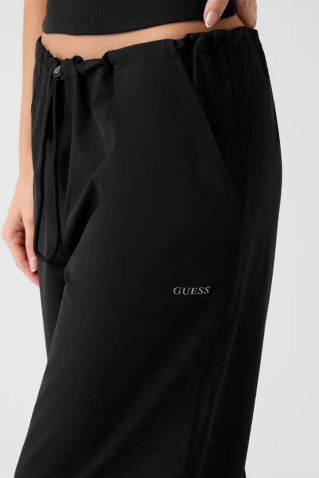 Guess Geniş Paça Kargo Pantolon Siyah