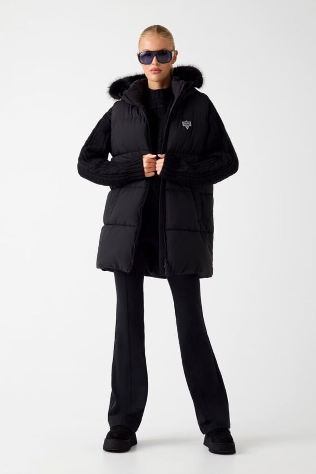 Guess Dar Kalıp Kayak Yeleği Siyah