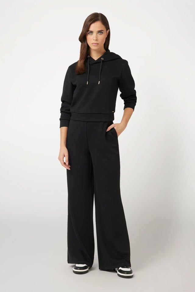 Guess Peony Logolu Straight Pantolon Siyah